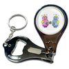 BadgeBeast.co.uk White Robot Couple - Key Ring Bottle Opener and Nail Clipper