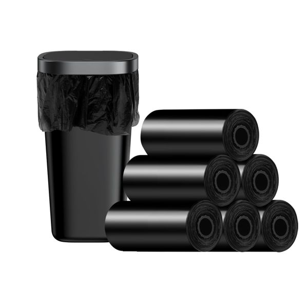 OATSBASF Mini Garbage Bags, Plastic Bags, 9 Rolls, 135 Pieces, Replacement Garbage Bags for Car Trash Cans, Disposable Garbage Bags (Black 135 Pieces)