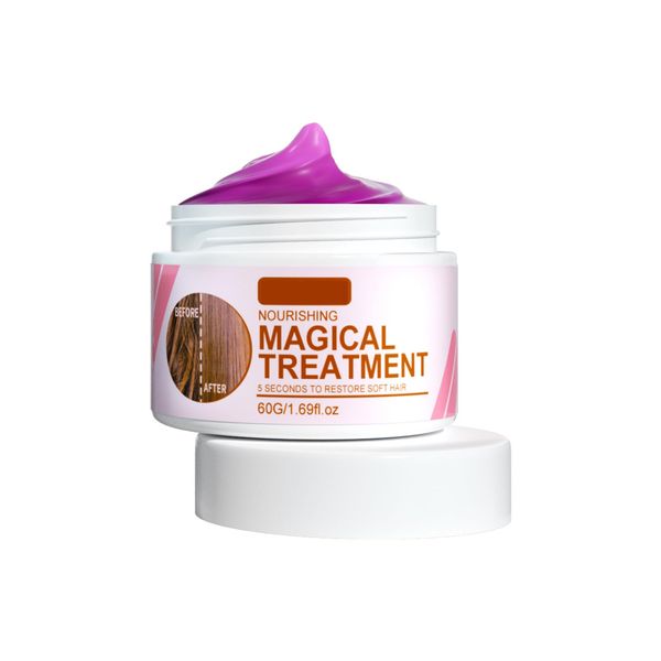 Grospe Keratin Repair Hair Mask, Magical Hair Mask for Women Steam-Free Repair Silky Perm Dye Moisturizing Hydrating Hair Mask Hair Frizz Damage Smoothing Straightening 60g/1.69 Fl oz
