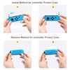 Dockable Protective Cover Case with Screen Protector Compatible with Nintendo Switch, YUANHOT Switch Hard Shell Case and Thumb Grip Caps Accessories, Crystal Plastic Case Protector - Blue