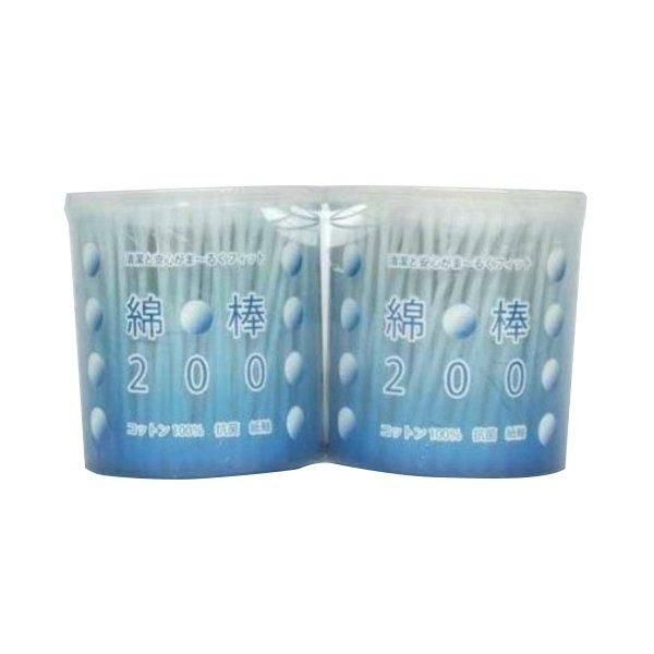 Limited to one per person. Heiwa Medic Cotton Swabs, Cylindrical Case, 2-Pack (Contents: 200 swabs) (4976558005568)