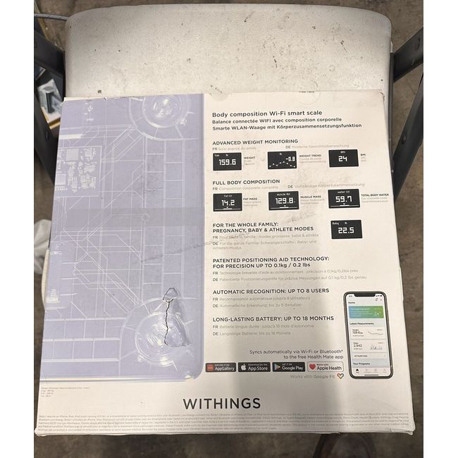 Withings Body+ - Digital Wi-Fi Smart Bathroom Scale in Black, 398 lb  Capacity 