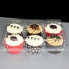 6 Cavity Plastic Hinged Cupcake Box or Pod, Pack of 25