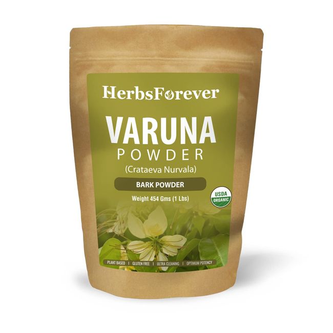 HerbsForever Varuna Powder – Crataeva Nurvala – Prostate Health – Support Prostatic, Kidneys, Gall Bladder and Urinary Tract Health – Non GMO, Organic, Vegan – 454 GMS