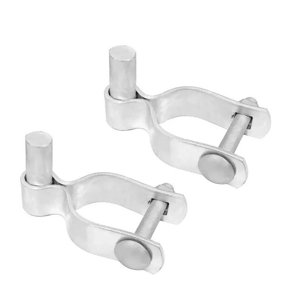 2 Pack Chain Link Fence Gate Post Hinge - Galvanized, Nut/Bolt (1-5/8 Inch)