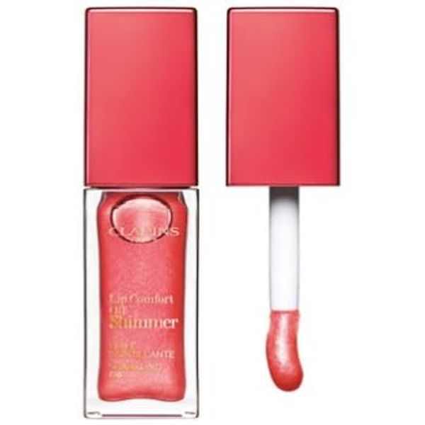 Clarins Comfort Lip Oil, Shimmer, 0.2 oz (7 g), Lip Gloss 06, Pop Coral (Stock)