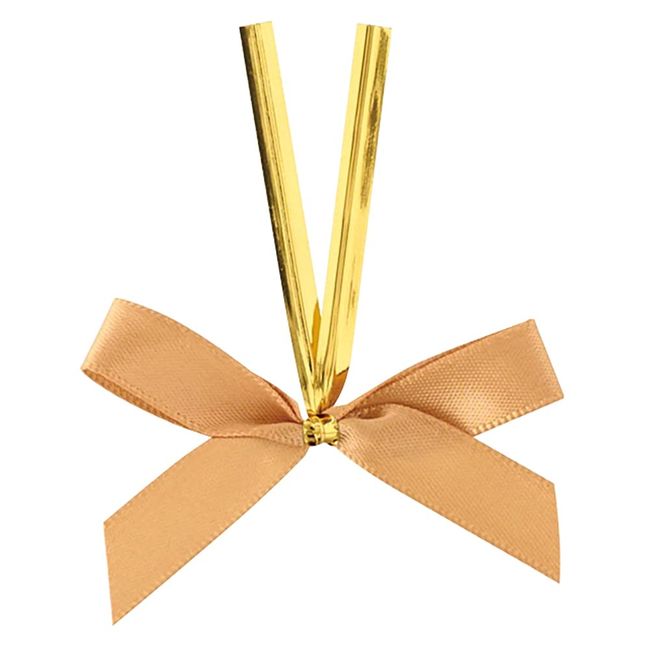 HEADS SGO-YT2 Heads Wire Ties 5x6cm S Smoky Gold 50pcs Satin Ribbon