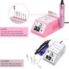 Subay Professional Finger Toe Nail Care Electric Nail Drill Machine Manicure Pedicure Kit Electric Nail Art File Drill with 1 Pack of Sanding Bands (Pink)