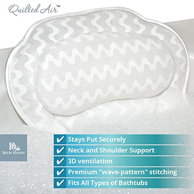 Bath Pillow Bathtub Pillow Back Neck Support Pillow, Spa Cushion for Tub,  Relaxing Headrest Bath Pillow, Portable Washable Bathtub Accessories with  3D