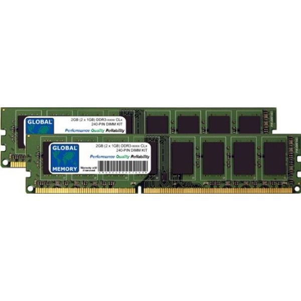 2GB (2 x 1GB) DDR3 1066/1333MHz 240-PIN DIMM MEMORY RAM KIT COMPATIBLE WITH PC DESKTOPS/MOTHERBOARDS