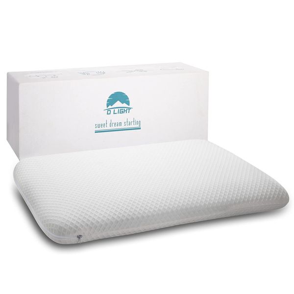 Dlight Bd Slim 3.2" Stomach Sleeping Memory Foam Pillow-thin, Flat, So