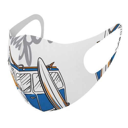 igsticker 014321 Design Mask, Set of 2, Polyester, Washable, Cloth Mask, Unisex, Surfing, Sea, Car