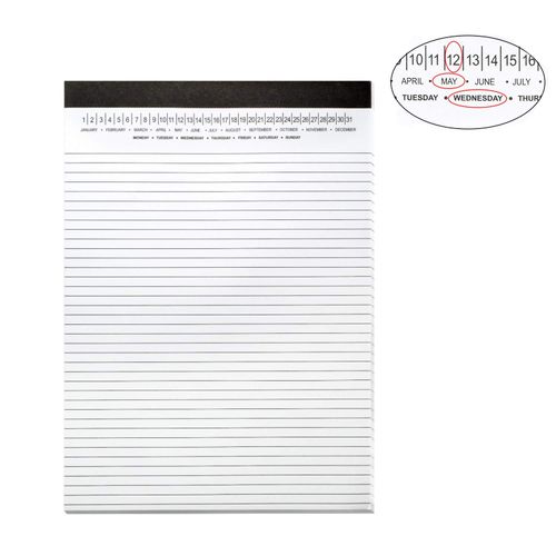 Mymazn Legal Pads 8.5 x 11 with Date on Top, Narrow Ruled, White Note Pads College Ruled Writing Tablets for Office, School, 50 Sheets, 3 Pack