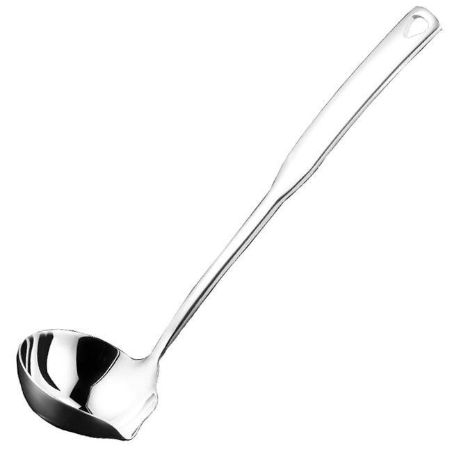 Siaiqiang Soup Ladle with Pour Spout,18/8(SUS 304) Stainless Steel Heavy Duty Punch Ladle Kitchen Cooking Serving for Soup,Sauces,Gravy,Stews Etc,12 Inch