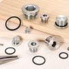 sourcing map 4Pcs G3/8x19 Inner Hex Head Pipe Fitting Plug, Universal Carbon Steel Thread Socket Plug with Black O-Ring for Terminate Pipe Ends or Replacement Drains