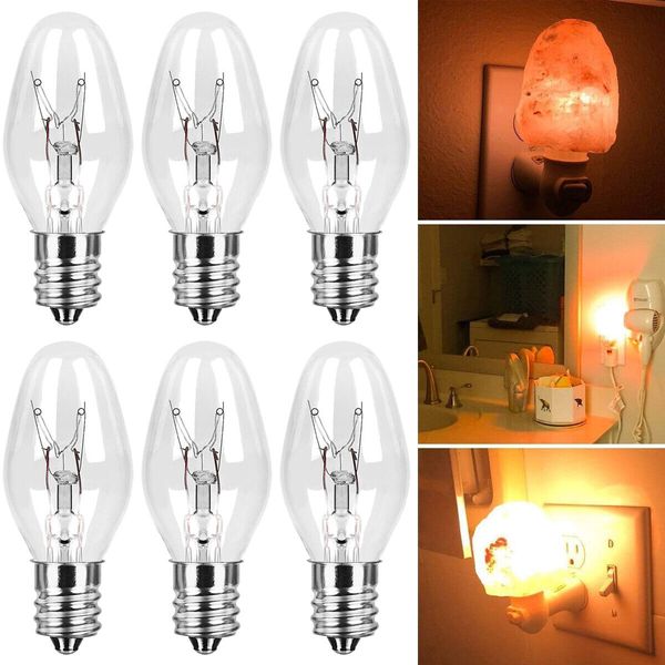 6 Pack 15 Watt 120 Volt C7 E12 Replacement Bulbs for Sticky Dome Flea Trap