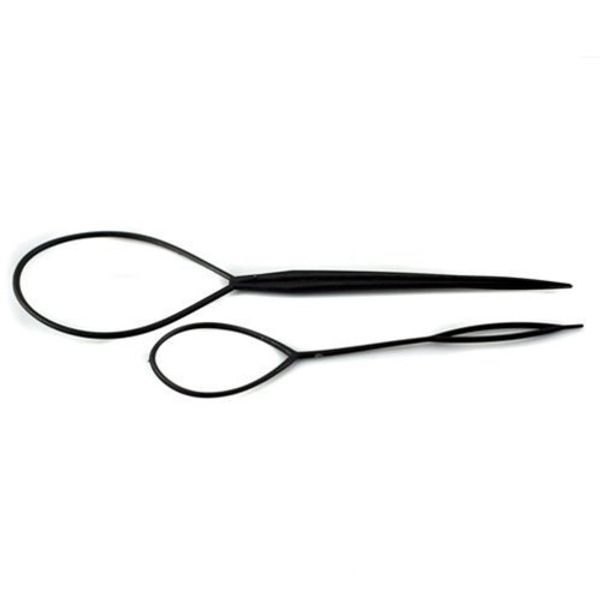 Crystalcity-6662 2-Pack Black Topsy Tail Hair Braid Ponytail Maker Styling Tool