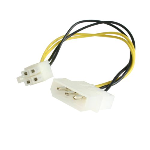StarTech.com 6in LP4 to P4 Auxiliary Power Cable Adapter - LP4 to 4 pin ATX - Molex to P4 Adapter - LP4 to P4 , TAA (LP4P4ADAP)