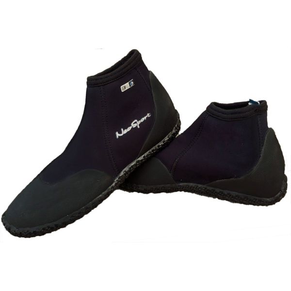 NeoSport Wetsuits Premium Neoprene 3mm Low Top Pull On Boot, Black, 5 - Water Shoes, Surfing & Diving