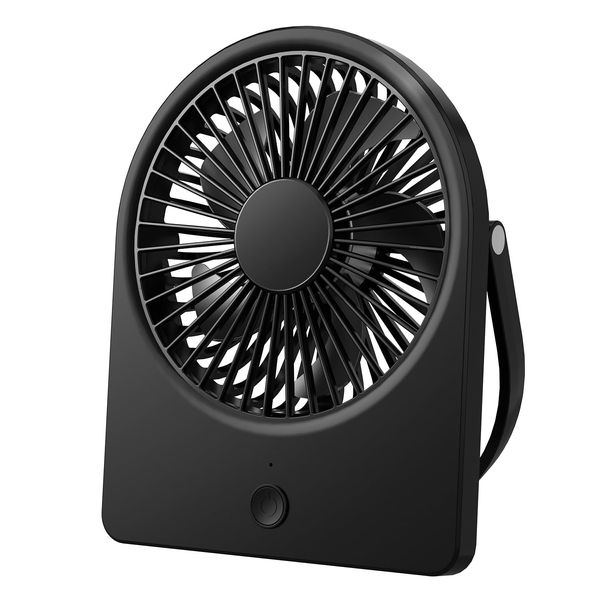 EasyAcc USB Desk Fan, USB Fan Silent Powerful [Strong Wind Ultra Quiet] - 3 Speeds/Wall Hang/180°Rotatable/USB-C Corded Powered-Small Desk Fan Portable Quiet Desk Fan for Bedroom Home Office Black