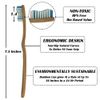 BAMBOO TOOTHBRUSH 4-Pack, BPA Free Bristle & Recyclable/Eco Friendly