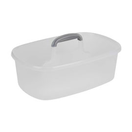 Plastic Rectangular Cleaning Bucket with Handle, Clear, 4 Gallon