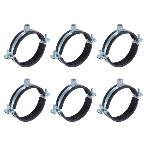 sourcing map 6 Pcs Split Ring Pipe Hanger, 90mm/3.5inch Adjustable Pipe Bracket Clamp Wall Ceiling Mount Pipe Strap Support for Plumbing Drainage Pipe Tube