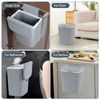 Uumitty 3.2 Gallon/12 L Plastic Kitchen Compost Bin, Hanging Trash Can with Lid, Wall-Mounted Garbage Can, Grey