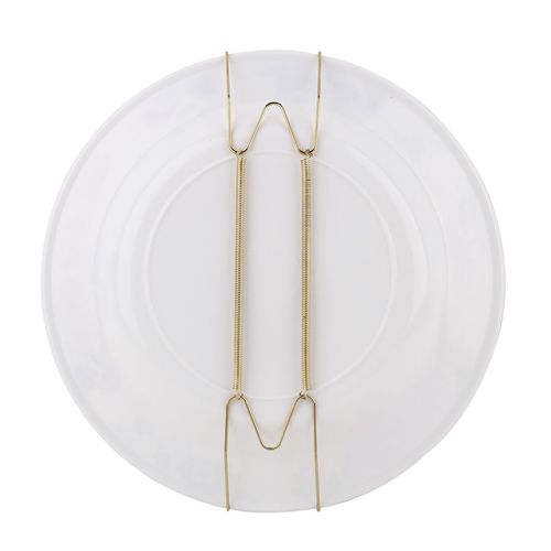uxcell Metal Spring Plate Hangers, Natural and Stretch Length 10" to 13", Wall Rack Holder Dismountable Hook Stand Hanging Display Gold Tone