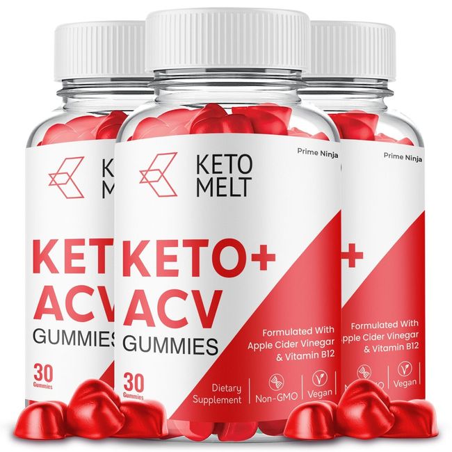 Keto Melt Keto ACV Gummies, KetoMelt Gummies Maximum Strength Official (3 Pack)