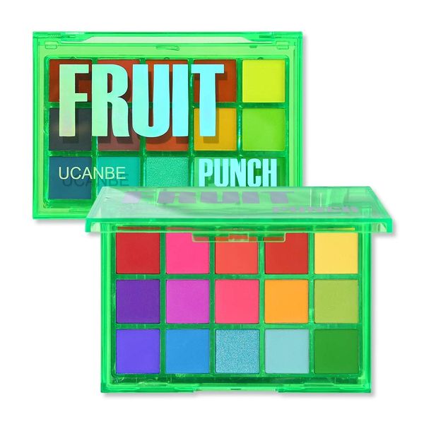 UCANBE Lidschatten Palette 15 Farben - Eyeshadow Palette Matt Schimmernde Bold Personality Bright - Make Up Palette Multi Colour Hohe Farbwiedergabe, Wasserdicht, Langlebig (Fruit Punch)