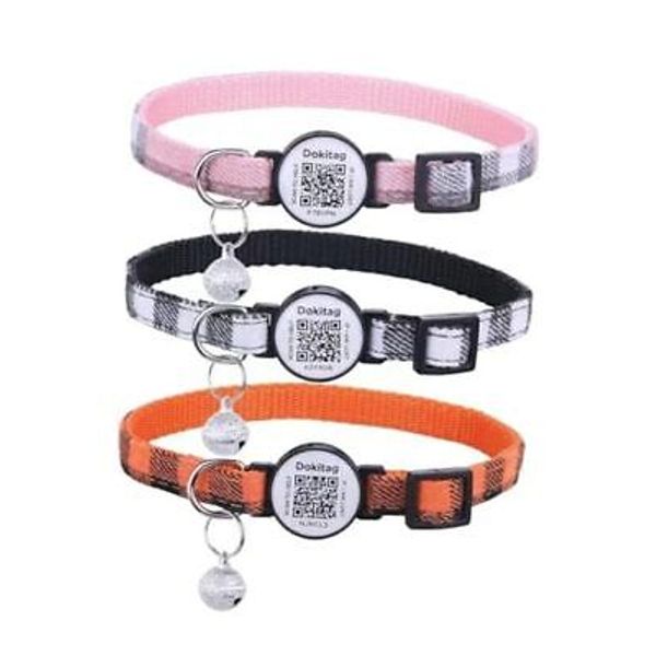 Cat Collar with Pet ID Tag,Breakaway Cat Collars,Cat Pink & Black & Orange