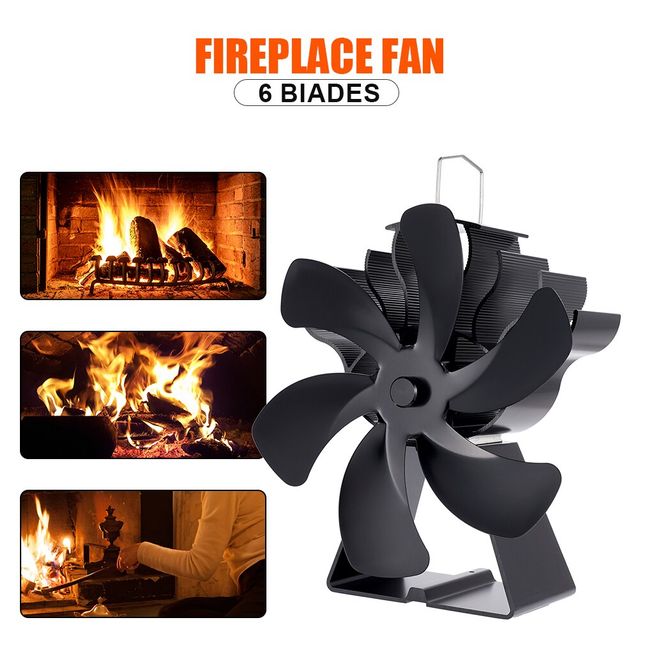 Black Fireplace Fan With 7 Blades Heat-powered Stove Fan No Battery or  Electricity Required Log Wood Burner Eco Quiet Fan