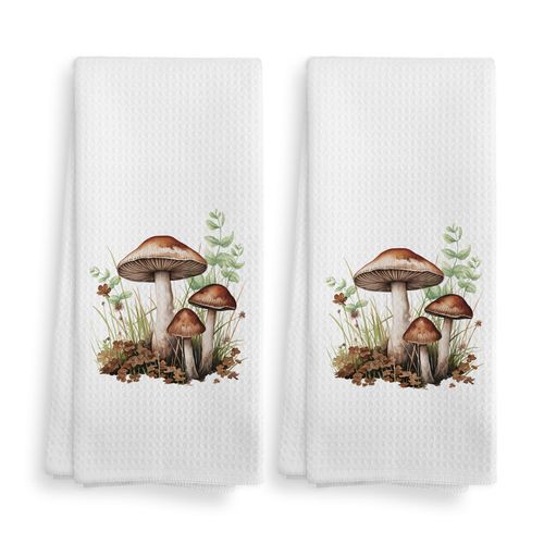 NOQL Mashroom Towel, Mushroom Kitchen Decor Kitchen Towels and Dishcloths Set of 2, Mushroom Hand Towel, Cute Mushroom Decor, Mushroom Home Decor, Mushroom Gifts for Women, 16×24 Inches