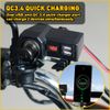 Motorcycle Handlebar Dual USB Charger Cigarette Phone Lighter Socket Waterproof