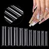 500Pcs XXL Extra Long Nail Tips, No C Curve Clear Square False Nails Professional Set,10 Sizes Ballerina Shaped Straight Fake Nails,Half Cover Press on Nails Extension Kit for DIY Nail Art