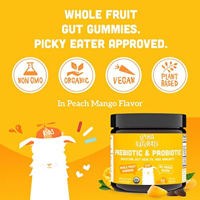 Llama Naturals Kids Prebiotic & Probiotic - Peach Mango