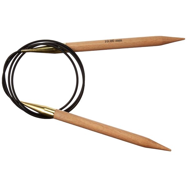 KnitPro KP35347 100 cm x 10 mm Basix Fixed Circular Needles, Birch Beige