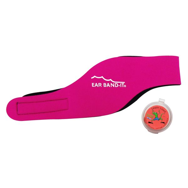 Ear Band-it Pink Medium Swimming Headband - Best Swimming Headband - Prevents Water Intrusion and Holds Ear Plugs Securely - Doctor Recommended - Safe Putty Buddies Ear Plugs - Invented by Ears, Nose and Throat Physician JAEBJM-M M