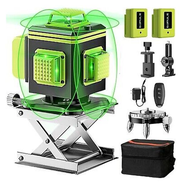 16 Lines Laser Level Self Leveling, 4x360° 4D Green Cross Line Laser Level  NEW