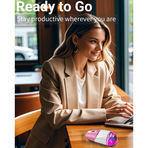 Wireless Mouse Cute Pink Aqua Water Mice Aesthetic Clear Silent Optical Portable Lightweight Retro Mice for PC Laptop Computer Macbook Kids Girl Women Gift with Liquid Water Section & Floater Dolphin
