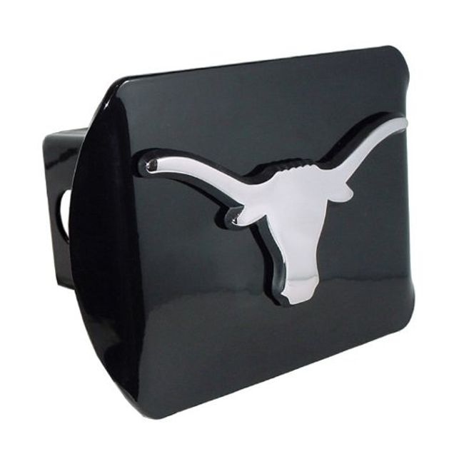 UTX University of Texas Chrome Longhorn Black Hitch Cover