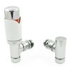 Realm Angled TRV White - Thermostatic Radiator Valves Set - 15mm
