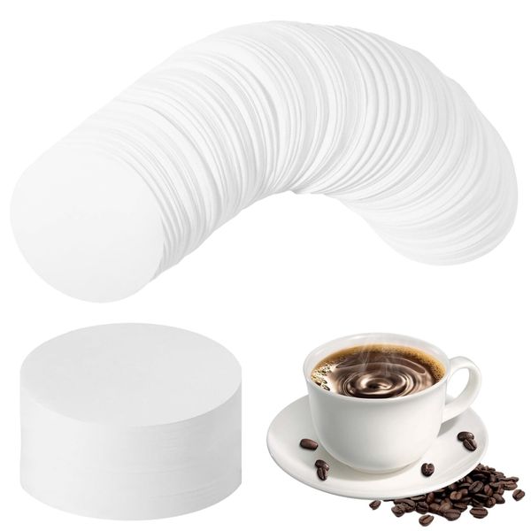 Coffee Filters Papers,600PCS Round Replacement Unbleached Paper Coffee Filters Micro Paper Filters Replacement for Compatible with Aeropress Coffee and Espresso Coffee Makers, 64mm/2.5in (White)