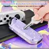 DLseego Protective Case for Switch/Switch OLED Controller,Transparency Glitter Soft TPU Switch Controller Protector Grip Case Cover,Purple+Pink