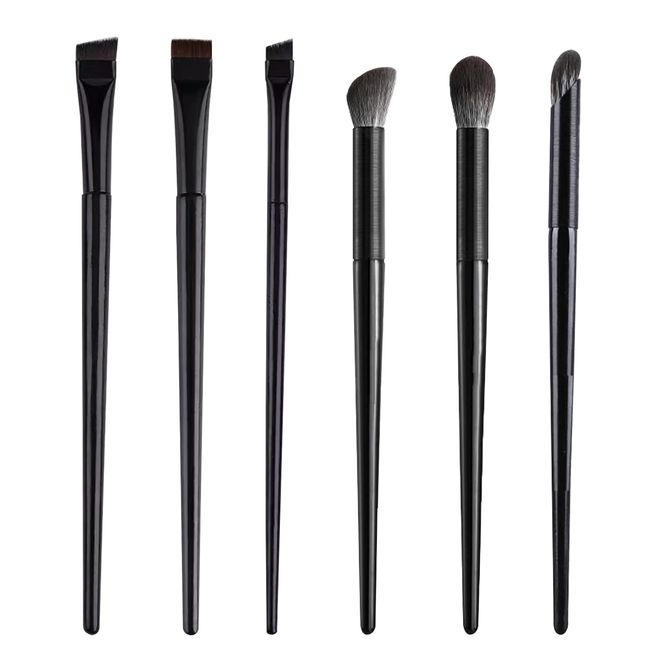 6-teiliges Make-up-Pinsel-Set, flache Augenbrauenpinsel, abgeschrägter Eyeliner-Pinsel, Lidschatten-Applikator für Augenbrauen, Reflexionen und Schatten