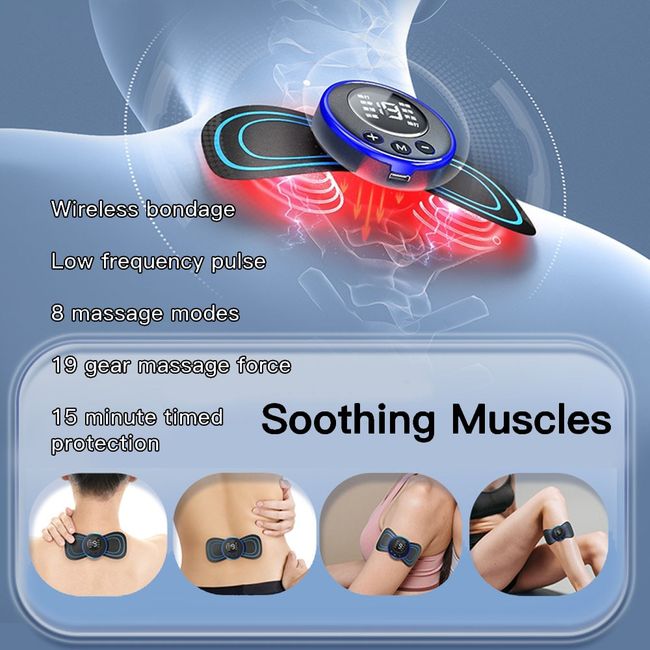 Portable 8 Mode EMS Cervical Vertebra Massage Patch Neck Rechargeable  Massager for Muscle Pain Relief Cervical Massage