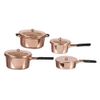 Melody Jane Dolls House Copper Saucepan Pan Set Miniature Kitchen Accessory