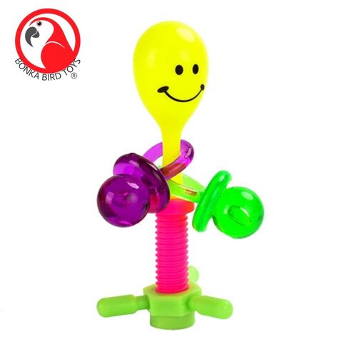 Bonka Bird Toys 2256 Smiley Spinner Foot Talon Cage Bird Toy Conure African Grey Cockatiel