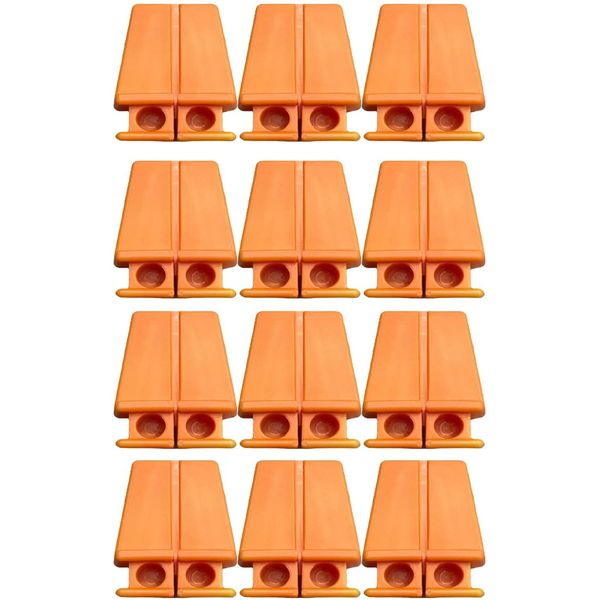 Brick Line Blocks [12 Pack] for Bricklaying Straight Bricks Orange Corner Line Anchor Blocks (12 Blocks)